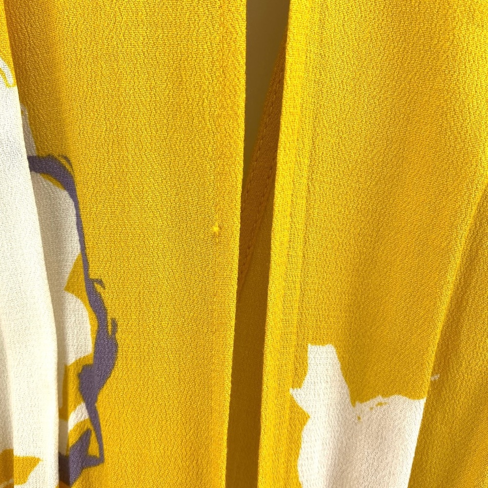 Free People Floral Yellow Mock Neck Top size M - Picture 5 of 7